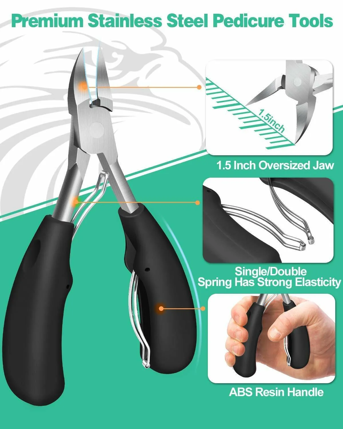 Toenail Clippers for Thick Ingrown Toe Nails Heavy Duty Precision Nail Scissor