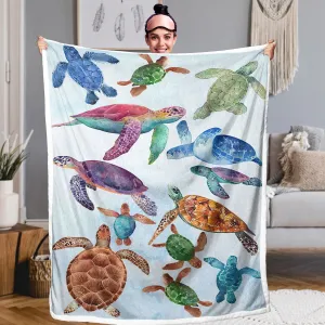 Turtles Galore Soft Sherpa Blanket