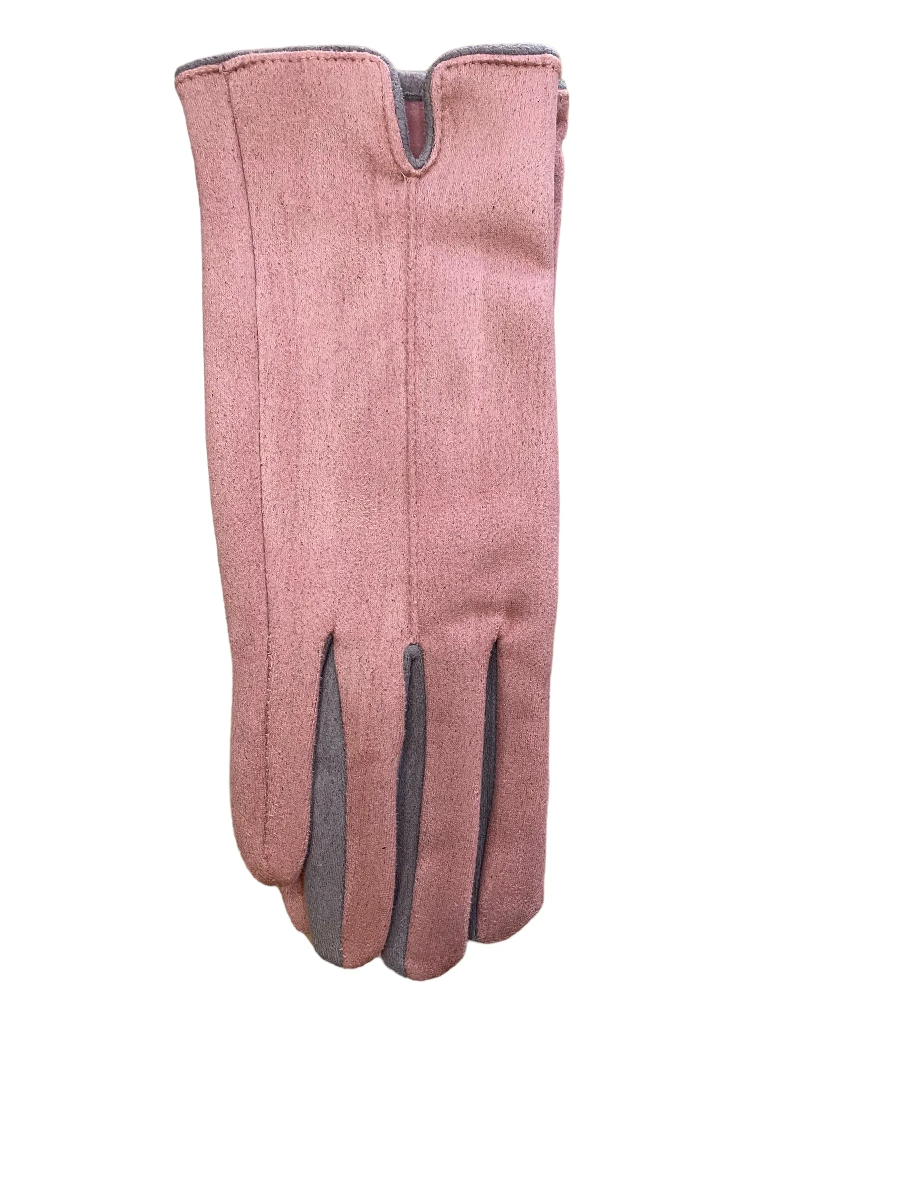 Two Tone Stretchy Suedette Gloves (5 Colours)