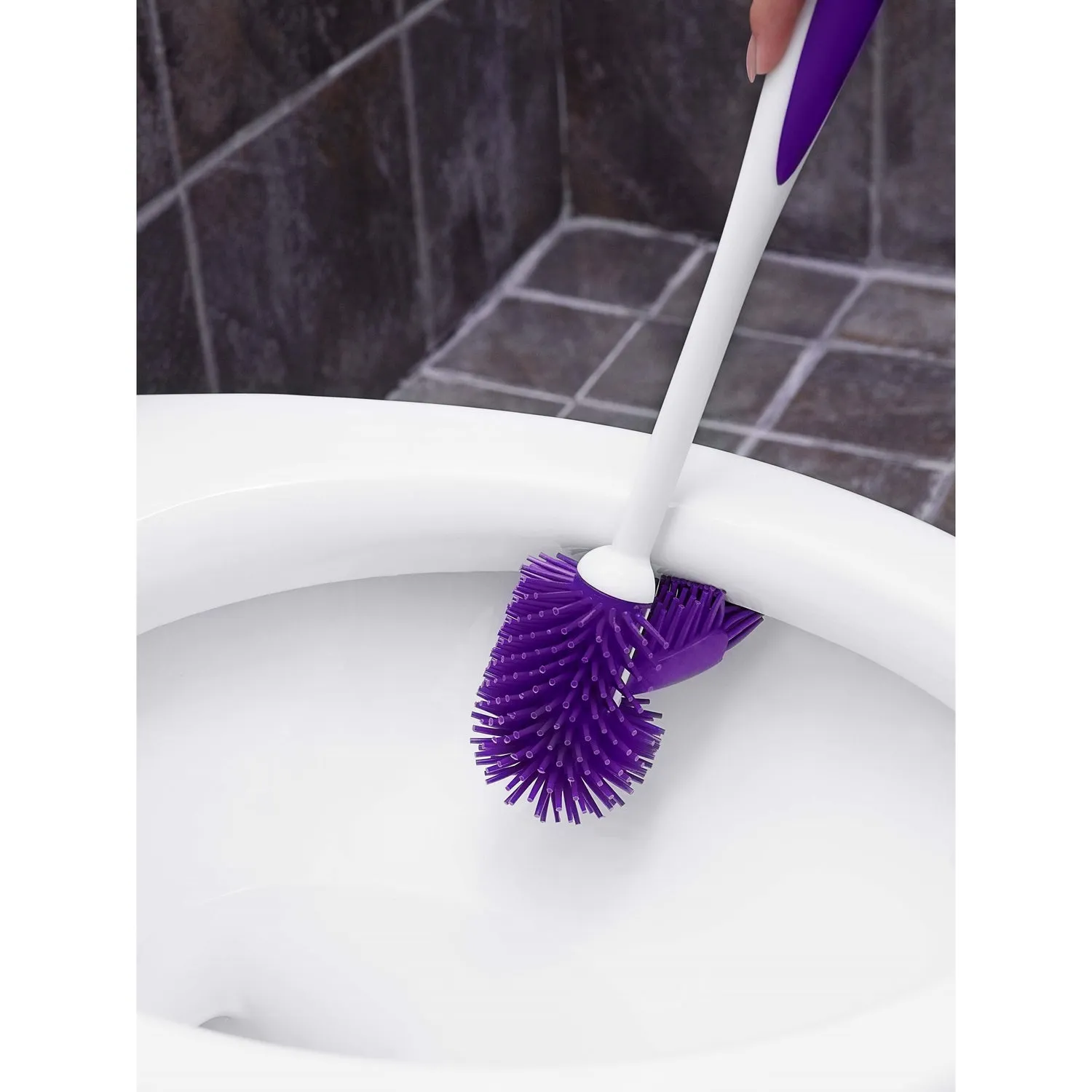 Ultimate Toilet Bowl Brush Constructed of Durable ThermoPlastic Rubber (TPR)