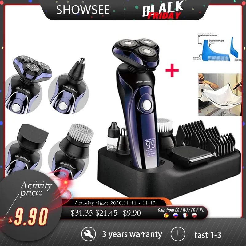 Wet-Dry 4D Electric Shaver Beard & Hair Trimming Set